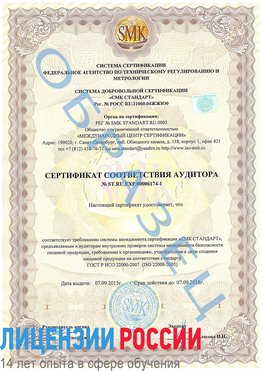 Образец сертификата соответствия аудитора №ST.RU.EXP.00006174-1 Кольчугино Сертификат ISO 22000